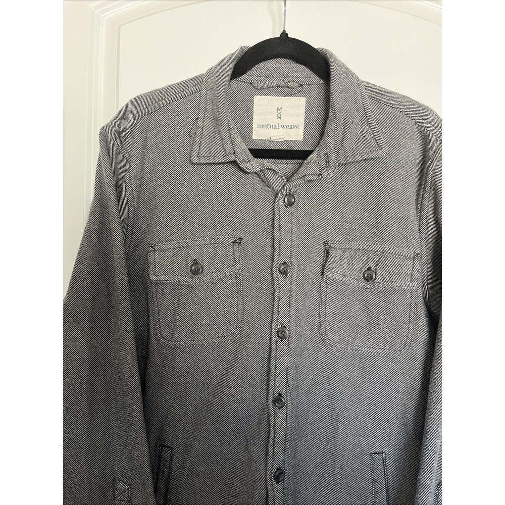 Mutual Weave Striped Grey Button-Up Shirt